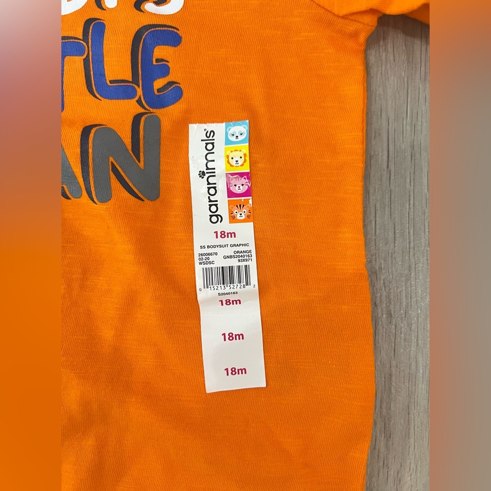 Boys Orange Onsie Bodysuit Daddy's Little Man. Boys size 18 Months - Picture 2 of 5